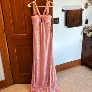 Theia pink sequins dress, size 10 nwt